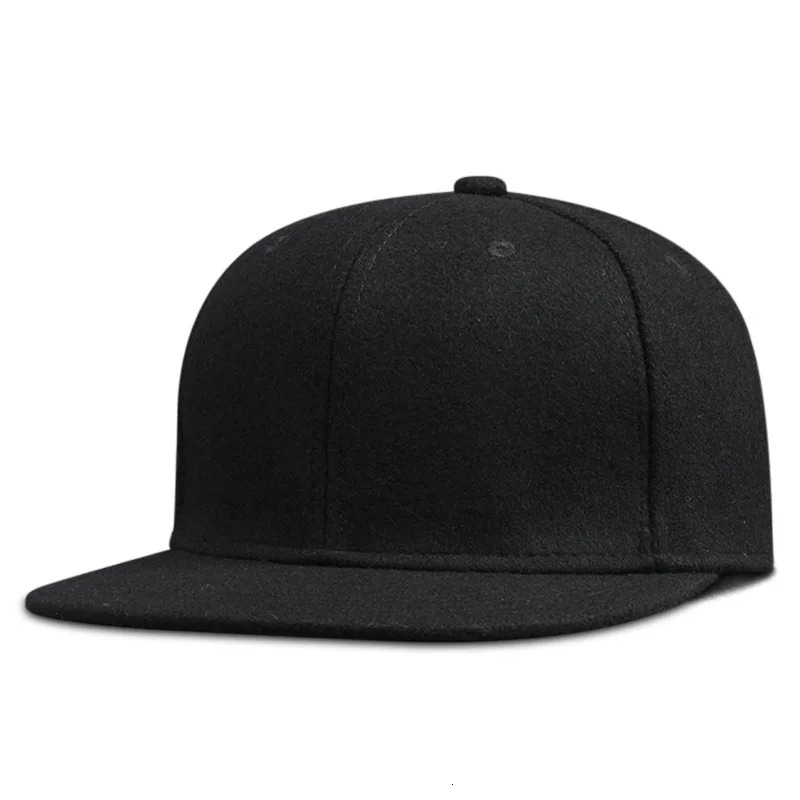 Dad Winter Felt Hip Hop Hat Flat Top Felt Baseball Hat Big Bone Man Plus Size Suitable Buckle Hat 56cm 58cm 60cm 62cm 64cm 250314