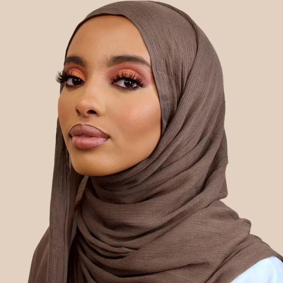 Arrival Crinkle Rayon Hijab Women Muslim Scarf Shawls Solid Headscarf Wraps Big Size Plain Islamic Turban Headbands Foulard 250314