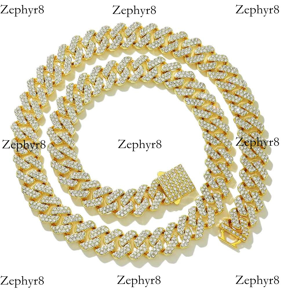 2025 New model 18/20/24inch k Chain Hip Hop Men iced out p chain 2 Row Rhie Paved Miami Rhombus Cuban men Necklace