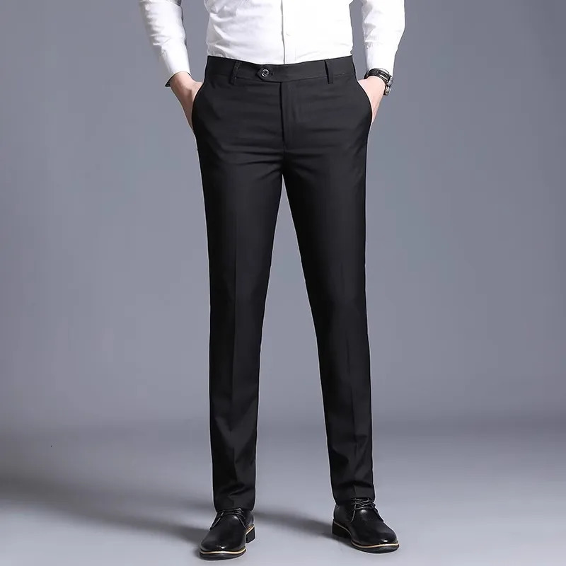 Mens set pants spring mens dress straight business office formal black 250313