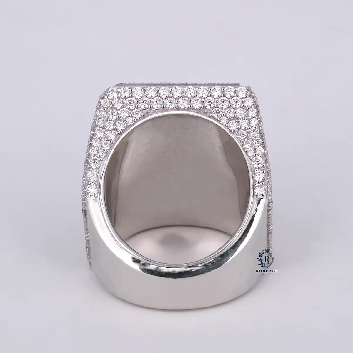Hot Selling Mens Hip Hop Ring Collection Crafted in VVS Clarity Moissanite Diamond Sterling Silver for Engagement New Fashion