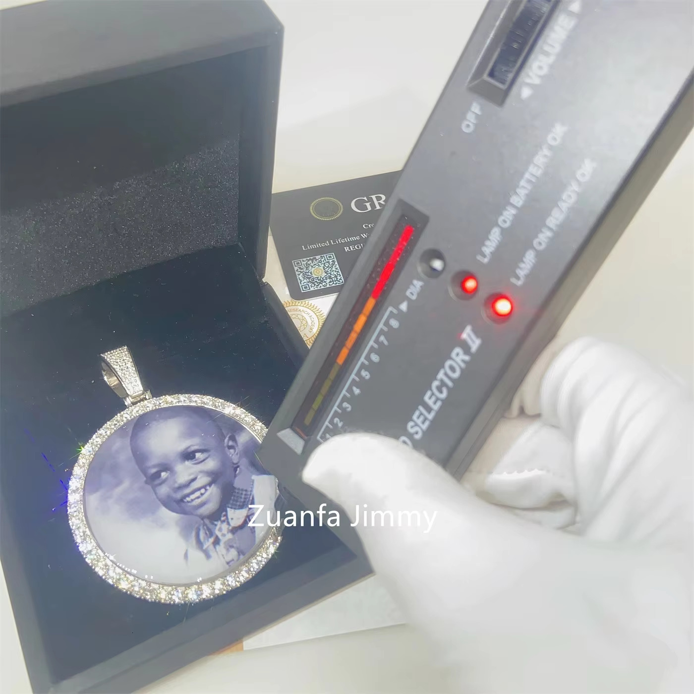 25MM 40MM 55MM Pass Diamond Tester Iced Out Jewelry 925 Sterling Silver VVS1 Moissanite Picture Memory Pendant Necklace