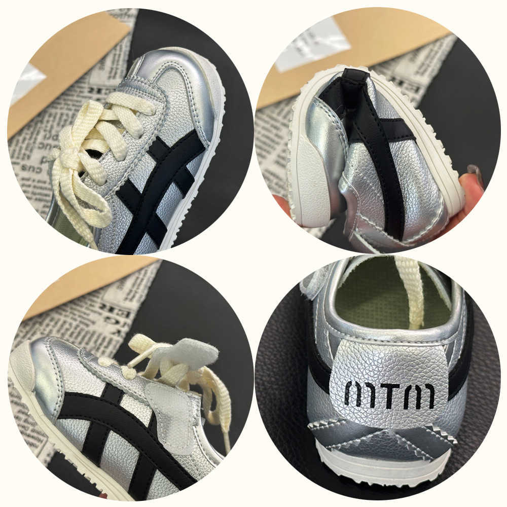 Athletic Outdoor Childrens Forrest Gump Shoes 2025 Autumn Edition Childrens Shoes Girls Sports Shoes Childrens Silver Board Shoes Mens Baby Soft BottY
