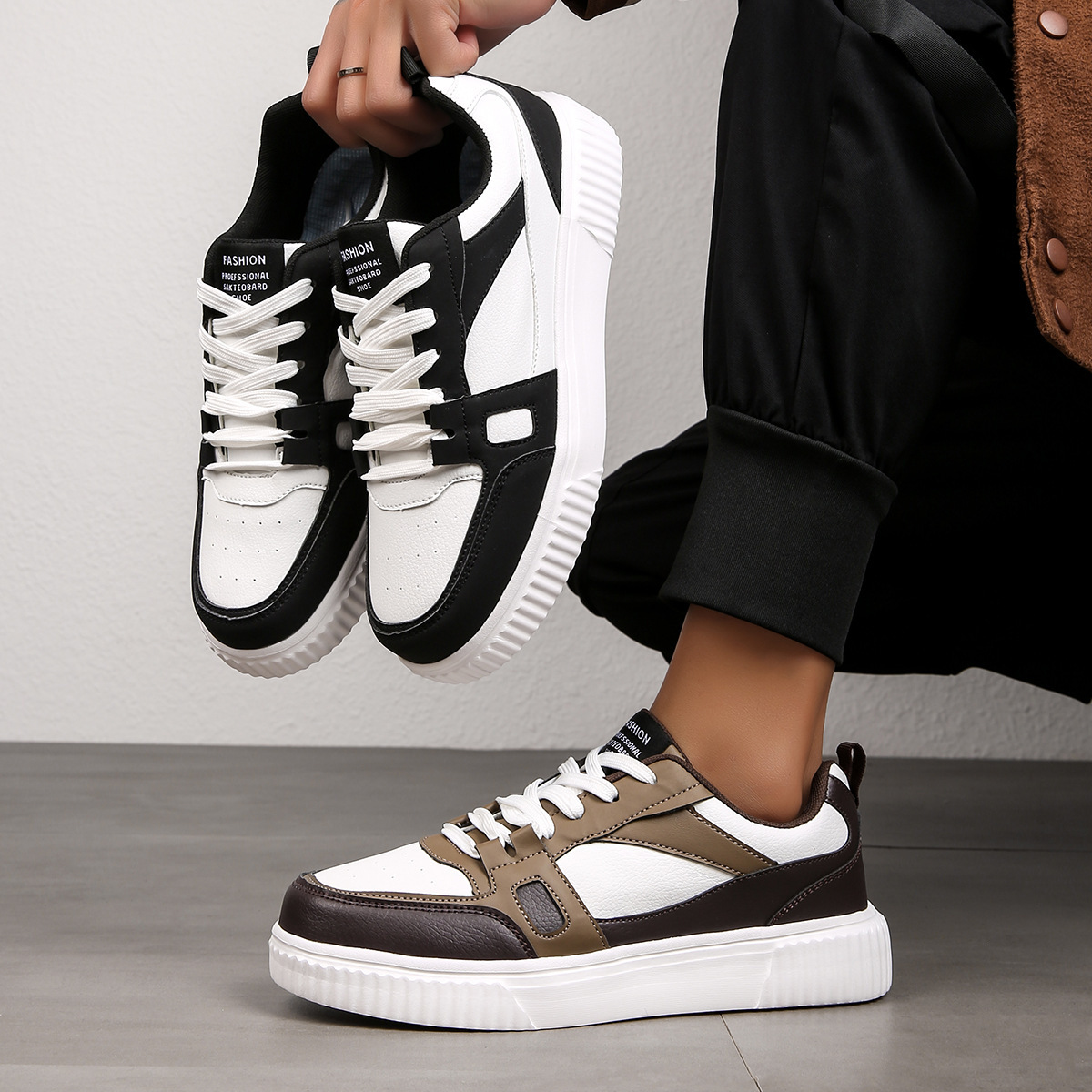 Designer Shoes Men and Women Leather Casual Shoes 2025 New Korean Fashion Couple Sneakers