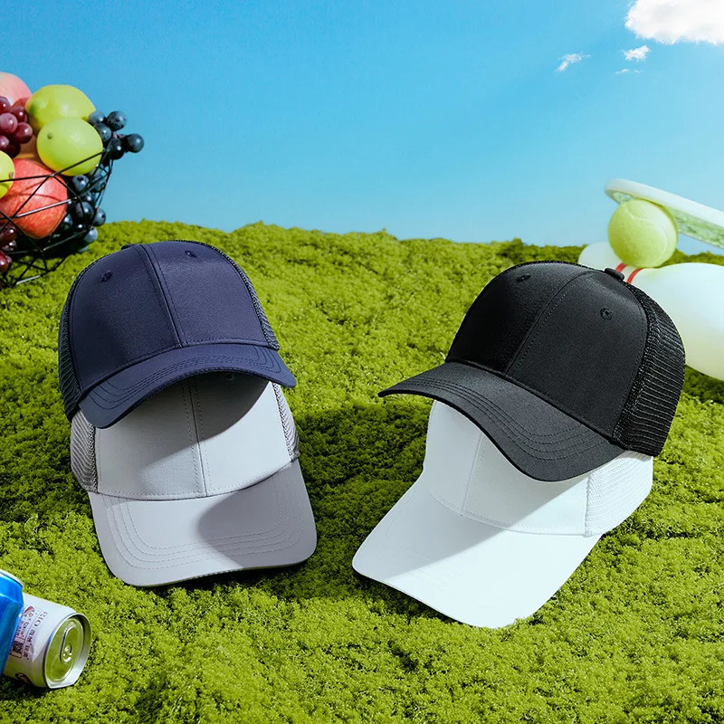 High quality mens rear sealed baseball cap adult hip-hop set hat mens large-sized snap on hat hiking large-sized mesh sun hat 250314