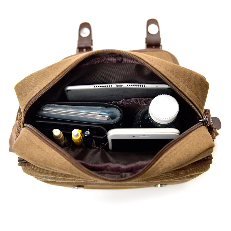 Leisure and fashionable backpack canvas shoulder, trendy men's business crossbody designer