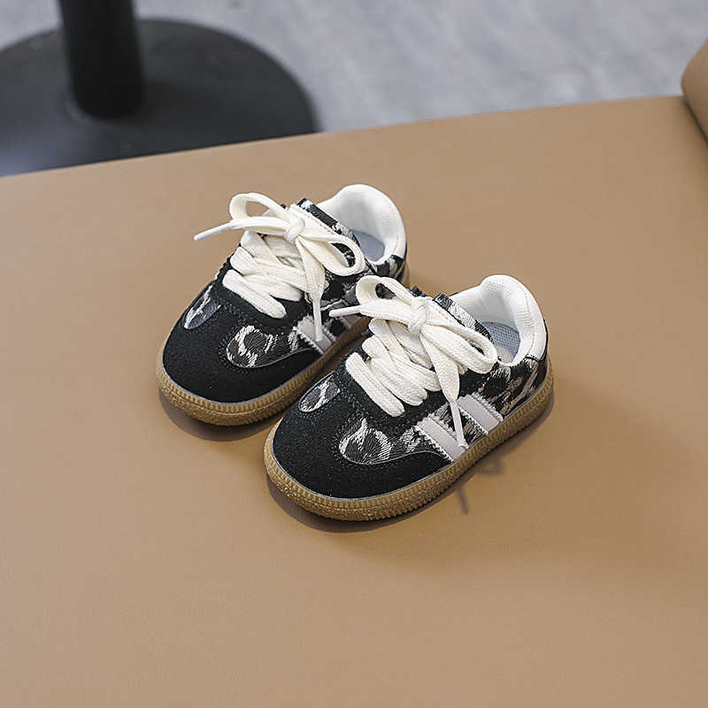 Athletic Outdoor Spring and Autumn Virtue Training Shoes for Boys and Girls Baby Board Shoes Comfortable Soft soled Leopard Pattern Childrens WalkingY