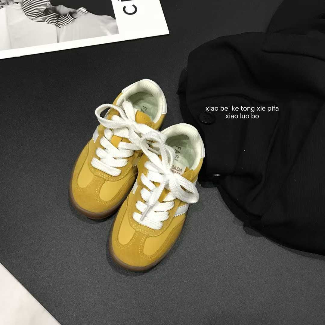 Athletic Outdoor Childrens shoes boys suede candy colored comfortable training shoes 2025 autumn new style girls and students fashionable sports boaY2