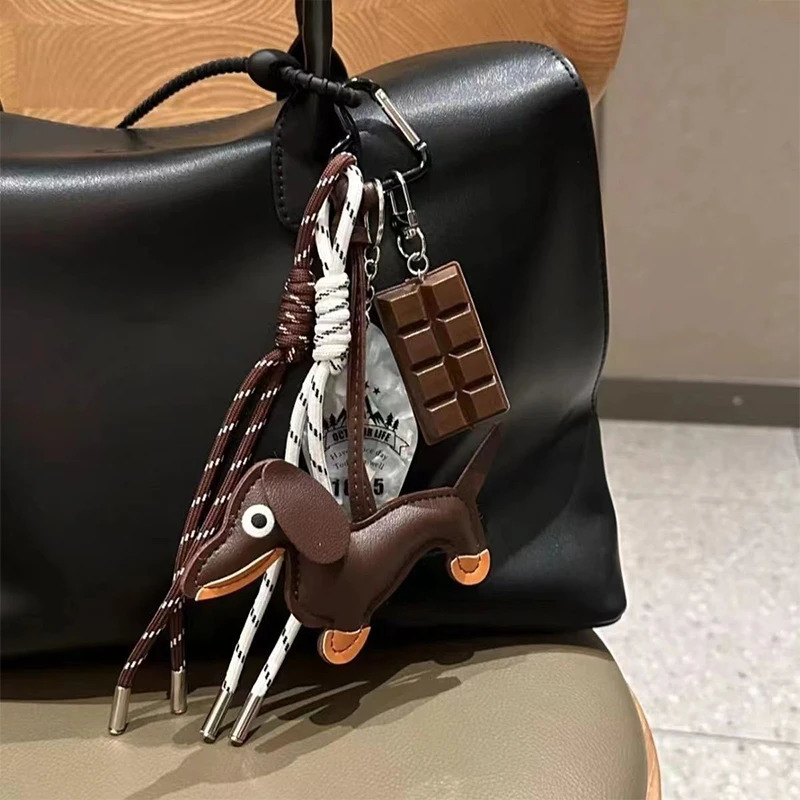 22 Style Dachshund Bag Charm Keychain PendantSausage Dog Handbag Purse Hanging Ornament Personalized Woven Keyring Accessories 250314