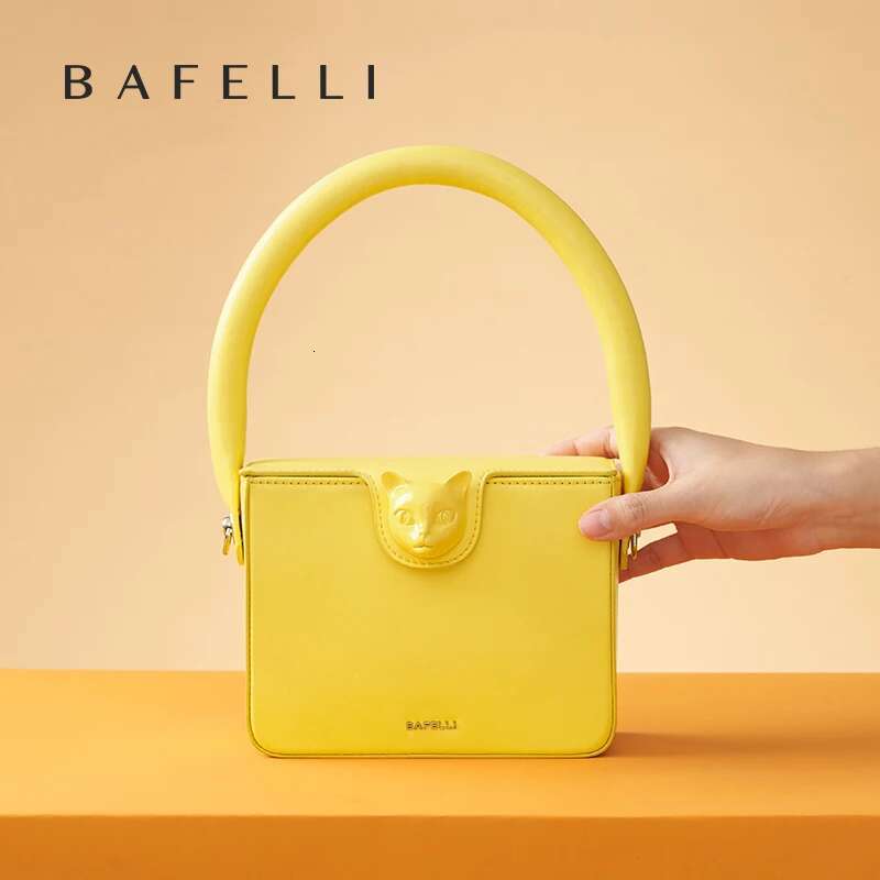 BAFELLI 2023 BAGS FOR Women's HANDBAG FASHION TREND BOXY DESIGNER BRAND GENUINE LEATHER ORIGINAL FLAP PURSE EVENING CAT