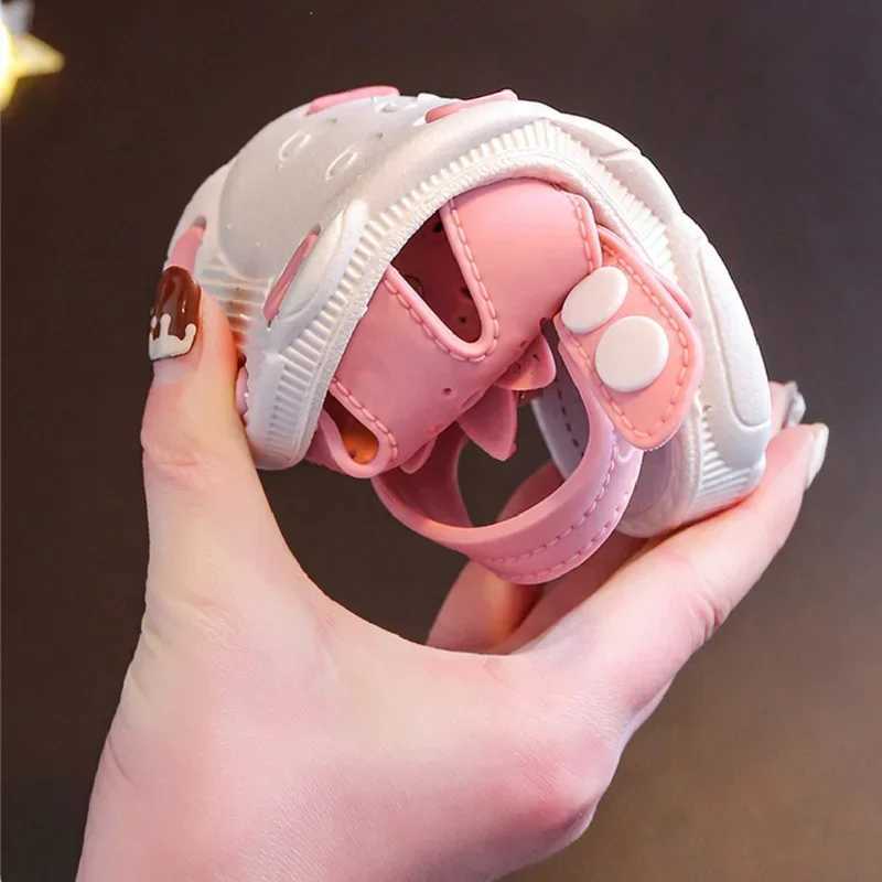 Solid Bow Childrens Summer Shoes Cute PVC Beach Non Slip Sandals For Baby Girls Footwear Soft Infant Kids Fashion SandalsT250315