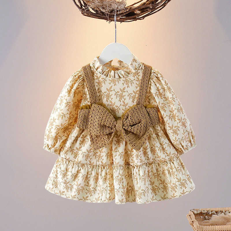 Girl's Dresses Girls' Korean Fashion Dress 2024 Spring and Autumn New Little Girls' Princess Dress Long Sleeve Skirt Tiktok