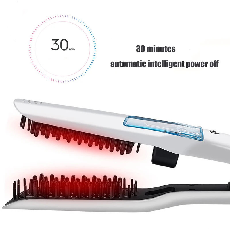 Professional Straightener Brush Heating Hair Combs Dual Voltage Curling Steam Flat Iron X251027