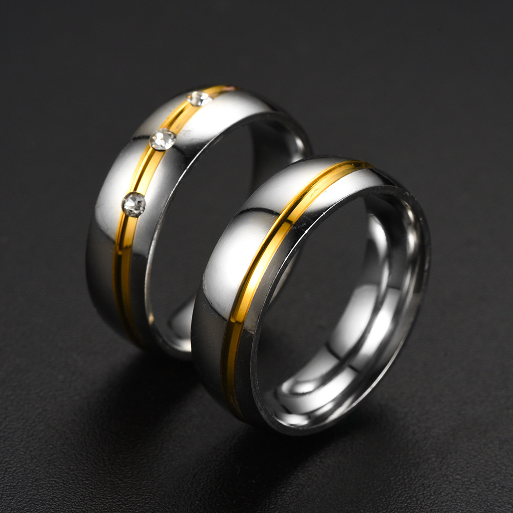 Sophisticated Classic Vnox Wedding Ring Set for Couples High-Quality 316L Stainless Steel Construction