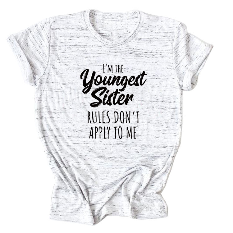 Letter Print I'm The Youthful Sister Fashion Short Sleeved T-Shirt