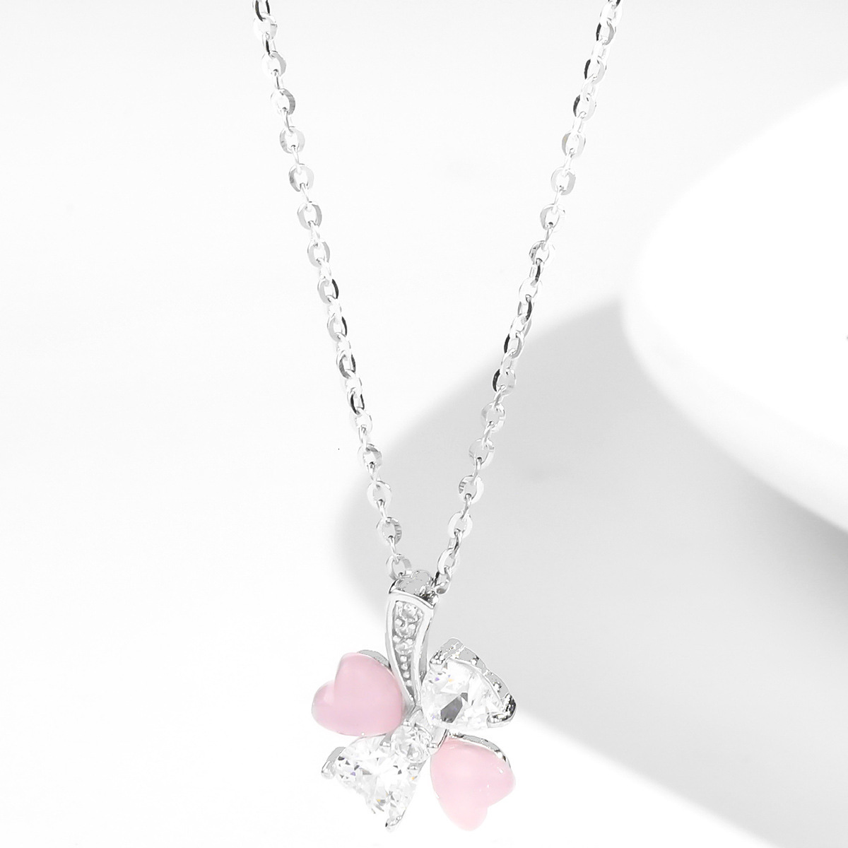 S925 Silver Necklace Women's New Sterling Silver Natural Chalcedony Necklace Retro Zircon National Style Accessory Pendant Clavicle Chain