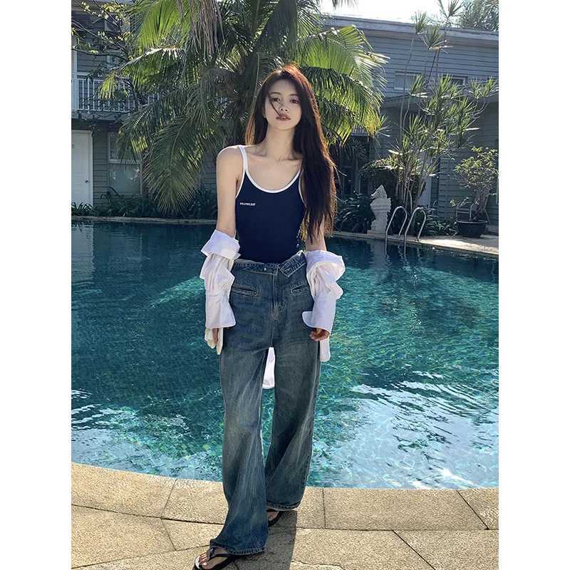 2023 New Japanese Sty Swimwear Two Piece Swimsuit Set Sexy Covering Belly Slim Conservative Hot Spring Small Breast BeachwearXJ250315