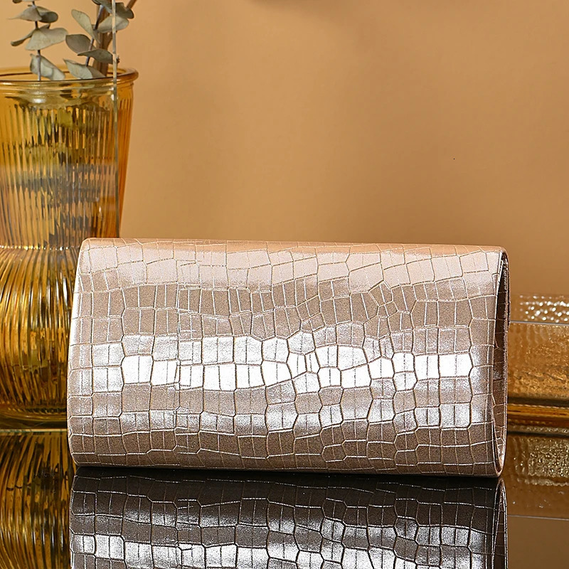 stone print simple clutch bag Wedding party dinner bag Retro large capacity fashion clutch bag Metal chain shoulder bag 250311