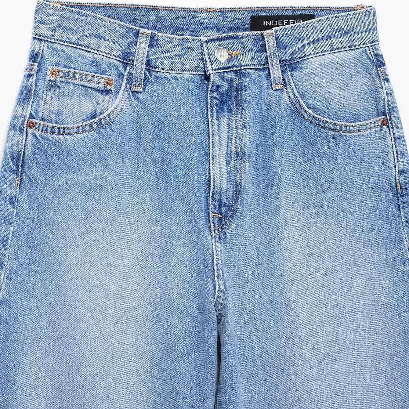 2025 Spring New Product Style Fashionable And Casual Loose Conical Legs Curved Silhouette High Waist Jeans Pants