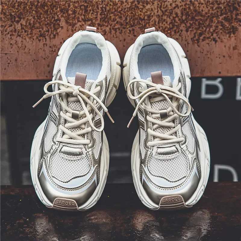 Leisure Sports Men Outdoor Breathable Running Shoes Non-slip Casual Thick Low-top Soft Sneakers Sport Shose 2024 New Trainers Y250315