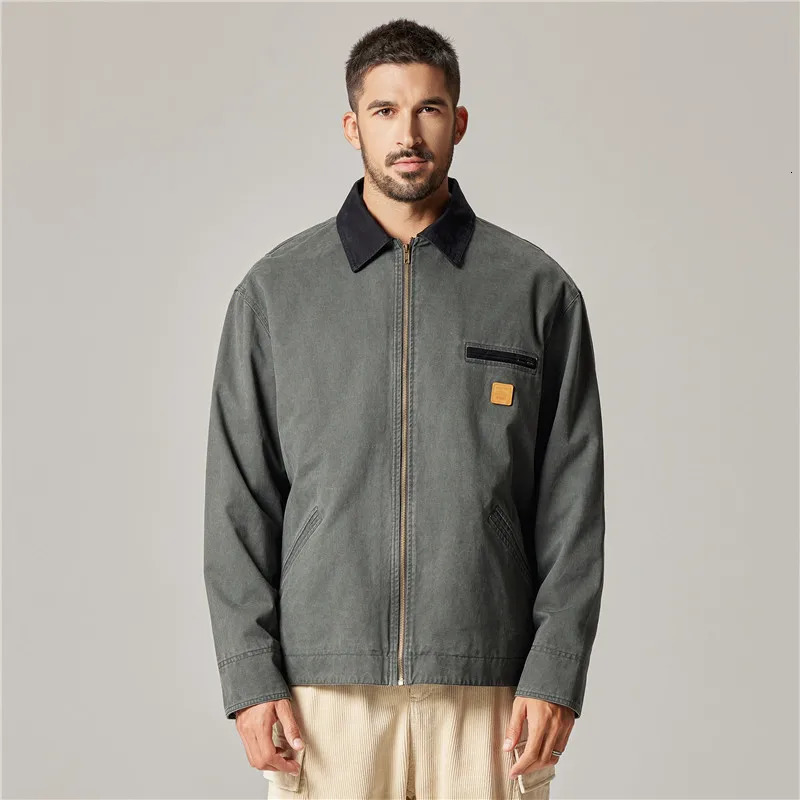 Mens Spring And Autumn Retro Safari Detroit Cotton Workwear Jacket Outerwear 250313