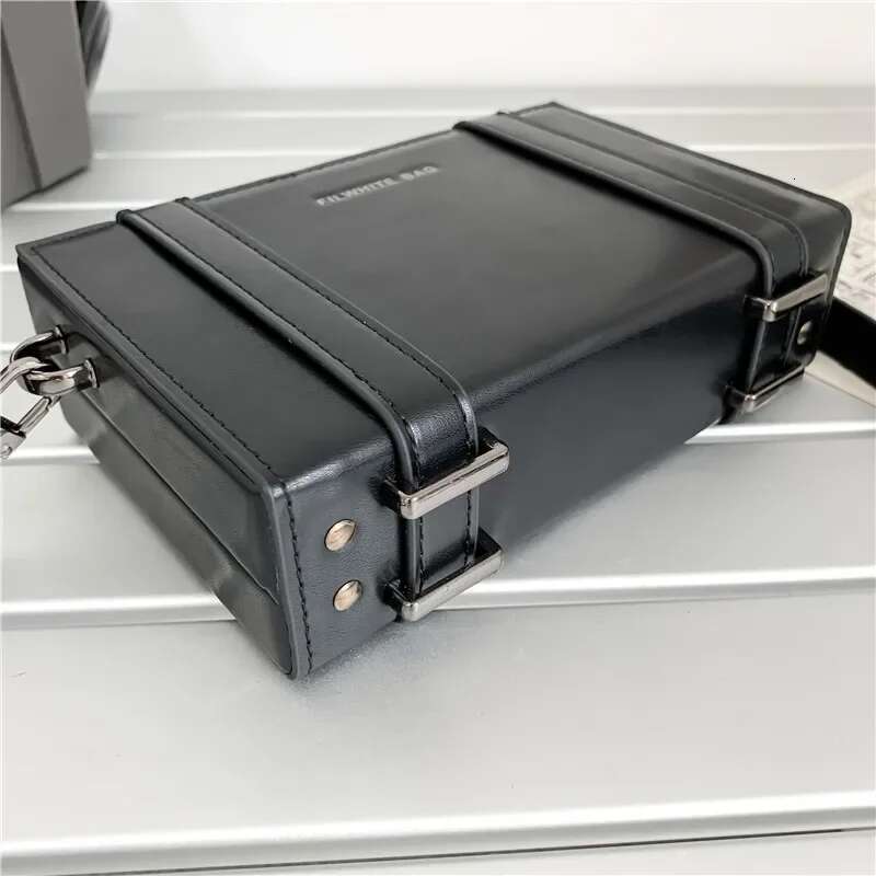 2025 new men's designer fashionable small shoulder unisex phone bag street wear men's personality box luggage shape crossbody bag