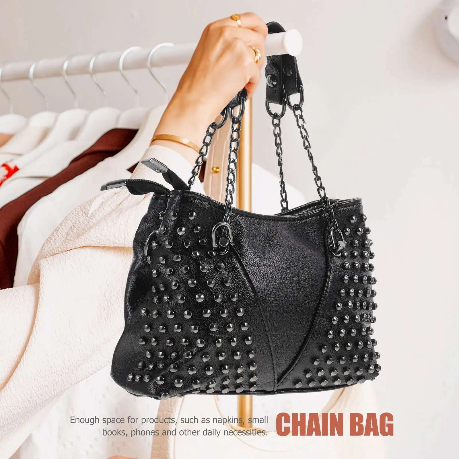 2025 new one-piece chain PU handbag, large capacity crossbody bag, women's designer fashion shoulder bag
