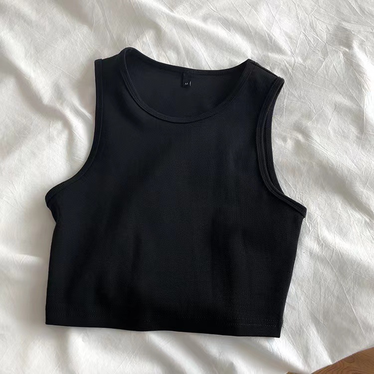 Wind Small Vest High Waisted Slimming Elastic Short Sleeveless Undershirt Women's Summer