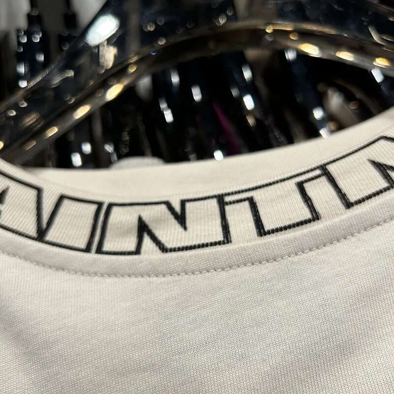 Fashionable Letter Printed Loose Long Sleeves T-Shirt Women's 2023 Spring And Autumn Round Neck Pullover Mid-Length Cotton Top