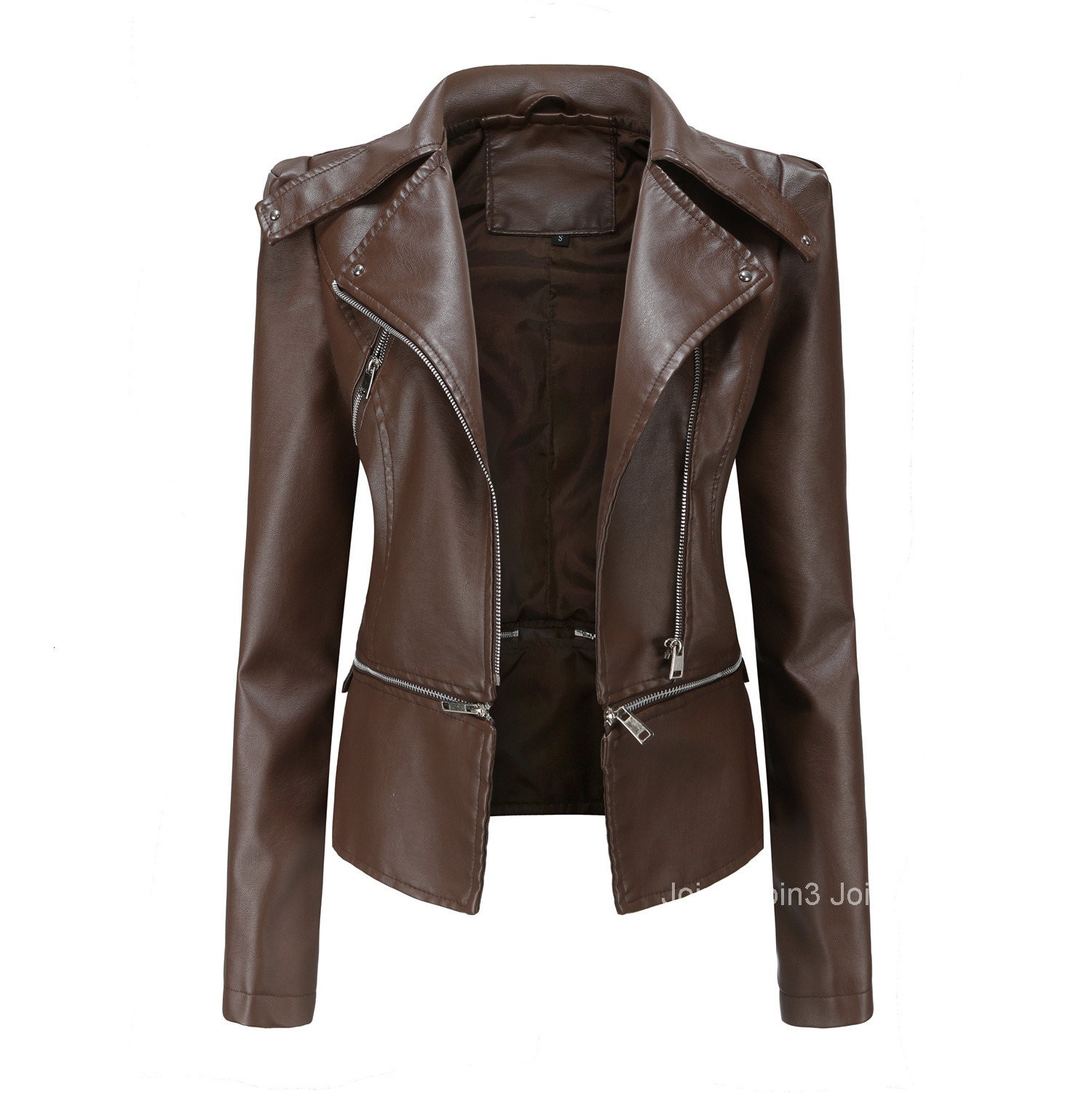 Fashion Womens European Size New Leather Dress Womens Detachable Spring and Autumn Coat Womens Fashion Casual Jacket Join3