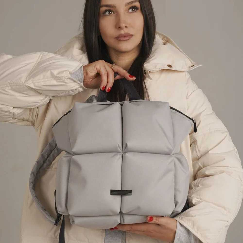 New Arrival Fashion designer womens backpack winter quilted shoulder bag womens space cushion handbag large travel bag unisex fashion T250315