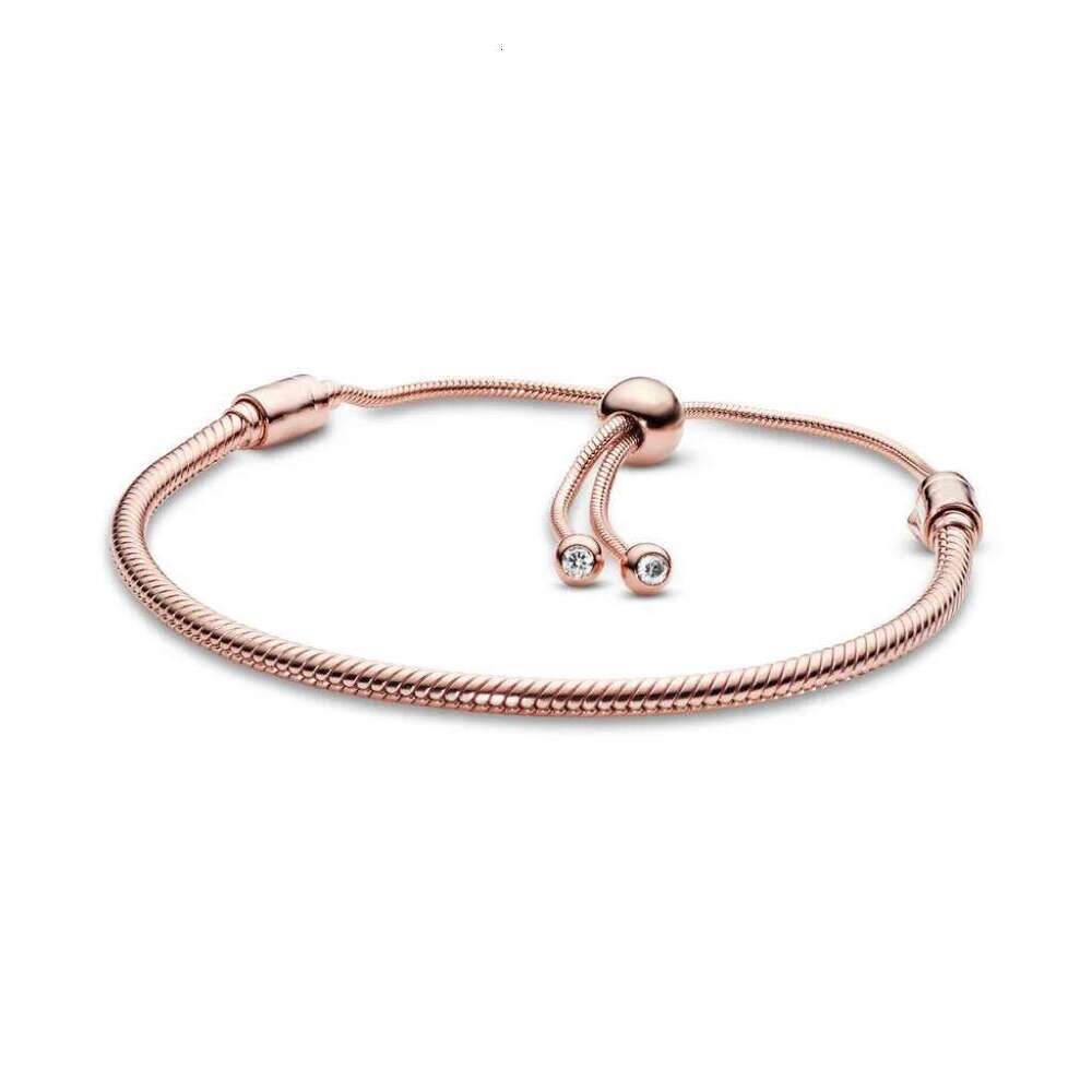 Hot 925 Sterling Silver Fashion Creative Flower Round Snake Bone Bracelet For Women Charm bead bracelet DIY Jewelry Gifts