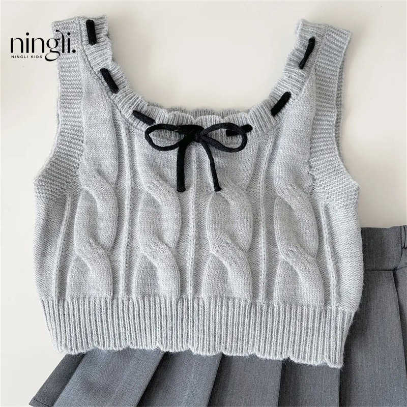 Girl's Dresses Ningli Girls' Autumn Clothing JK Children's Set 2025 New Western Style Girls' College Style Three Piece Set Spring 