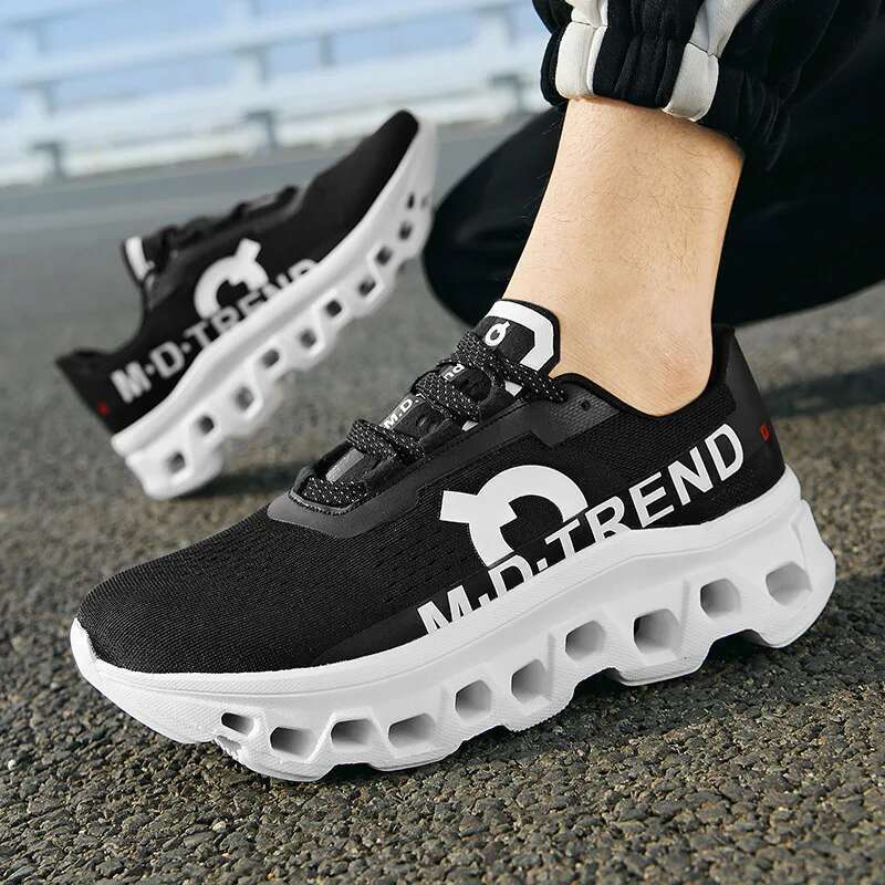 Summer Flying Woven Mesh Surface Breathable Cushioned Running Men's Sports All M atch Daddy Shoe s