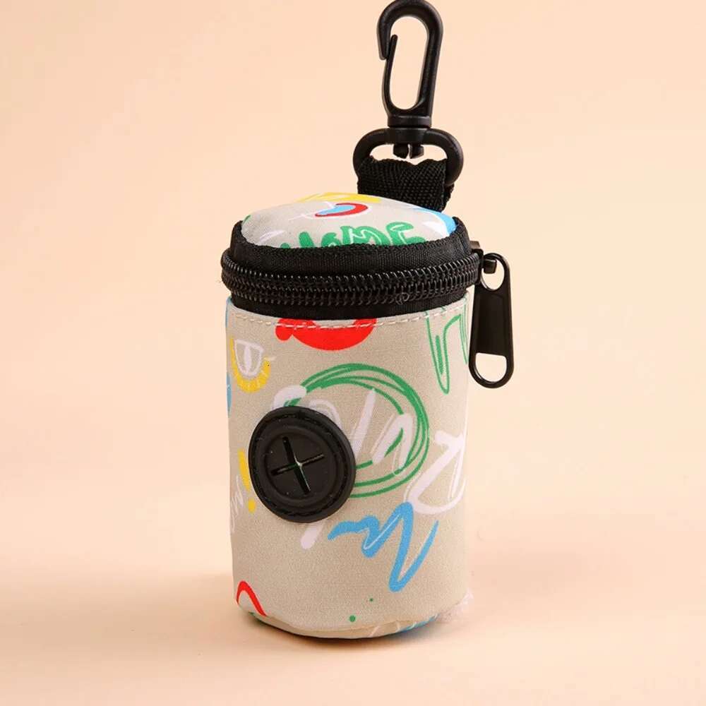 Hangable Dog Poop Bag Dispenser Zipper Dogs Walking Accessory Waste Bag Holder Portable Cute Garbage Bags Organizer Pet Supplies