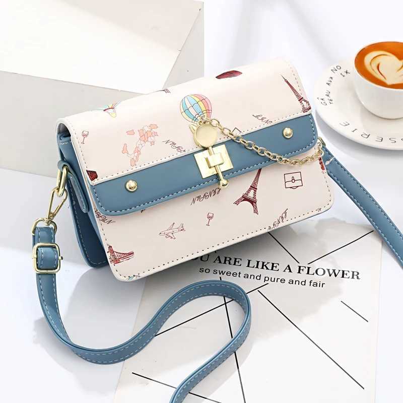Fashion cross body bag with bandwidth straps square flap design bag with polyester lining casual shoulder bag Y250315