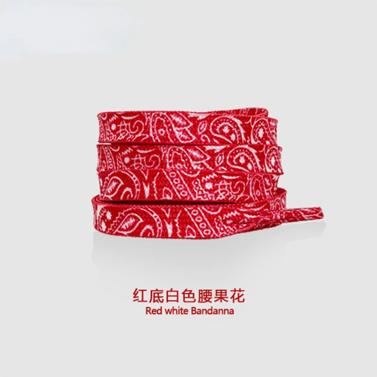 Gradient colors print flowers shoelace men women sport shoe lace wide 8mm fashion shoe accessories 120cm
