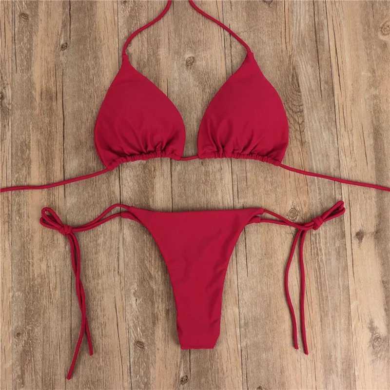 Swimsuit sexy womens 2-piece swimsuit lace top bra thong beach set solid bathroom summer casual vacation womens set 2024XJ250315