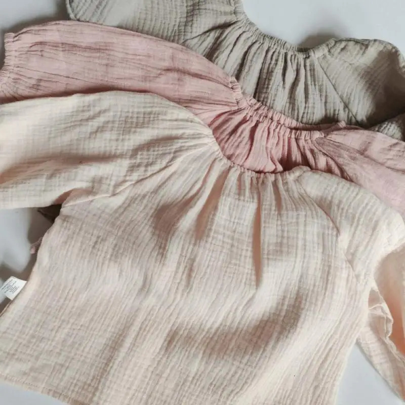 Solid Loose Baby Girl Set casual and simple Korean style two-piece set breathable and comfortable home clothing Versatile childrens set 250314