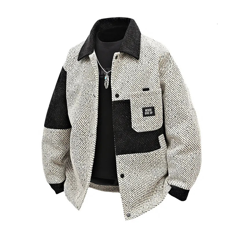 Striped Colourblock jacket Spring mens fashionable retro street oversized 250313