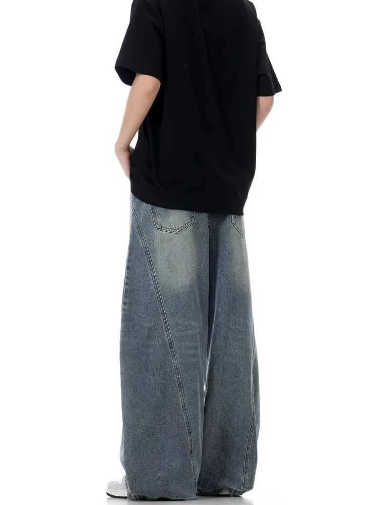 New Baggy Jeans Blue Vintage Blue Jeans Women High Waist Grunge Y2k 90s Streetwear Baggy Casual Straight Washed Denim TrouserT250315