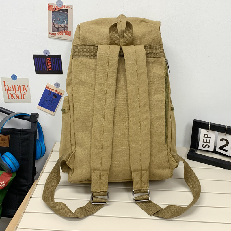 designer bag Casual Street Trendy Canvas Personalized Simple Student Outdoor Travel Drawstring Backpack