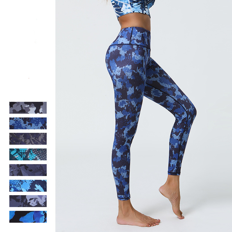 New Yoga leggings Pants with High Waist, Hip Lifting, Printed Bottom, Women's Summer Sports and Fitness Pants, Thin Edition, tracksuit