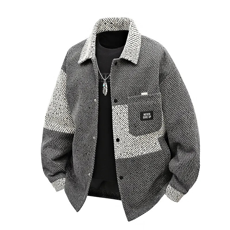 Striped Colourblock jacket Spring mens fashionable retro street oversized 250313