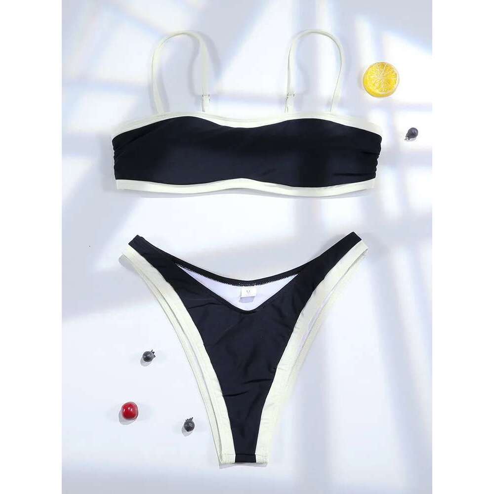 Miyouj Solid Color Swimsuit 2025 High Waist Bikini Set Two Piece Set NS Swimsuit Low Waist Swimsuit Sexy Swimsuit