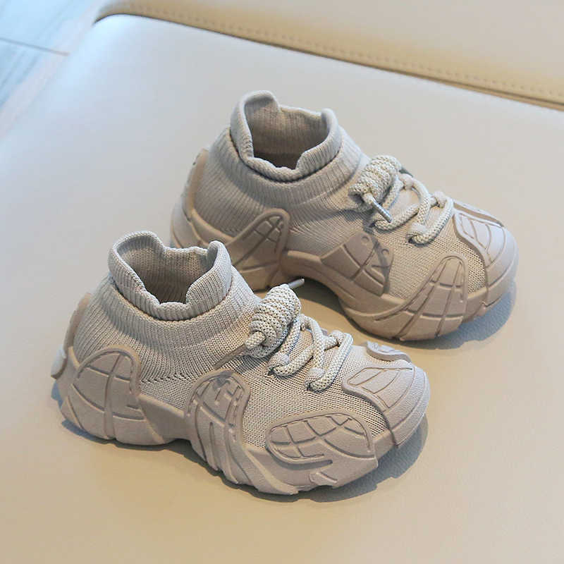 Athletic Outdoor Childrens sports shoes 2025 Spring and Autumn boys casual shoes mesh shoes fly woven girls socks shoes baby white shoesY2503143E6P