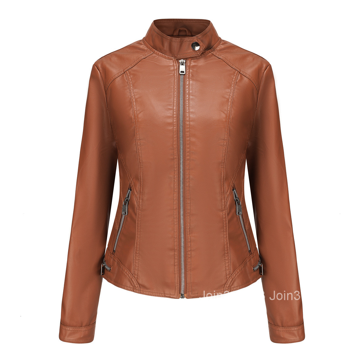 Fashion New Womens Leather Long Sleeve Spring and Autumn Thin Jacket