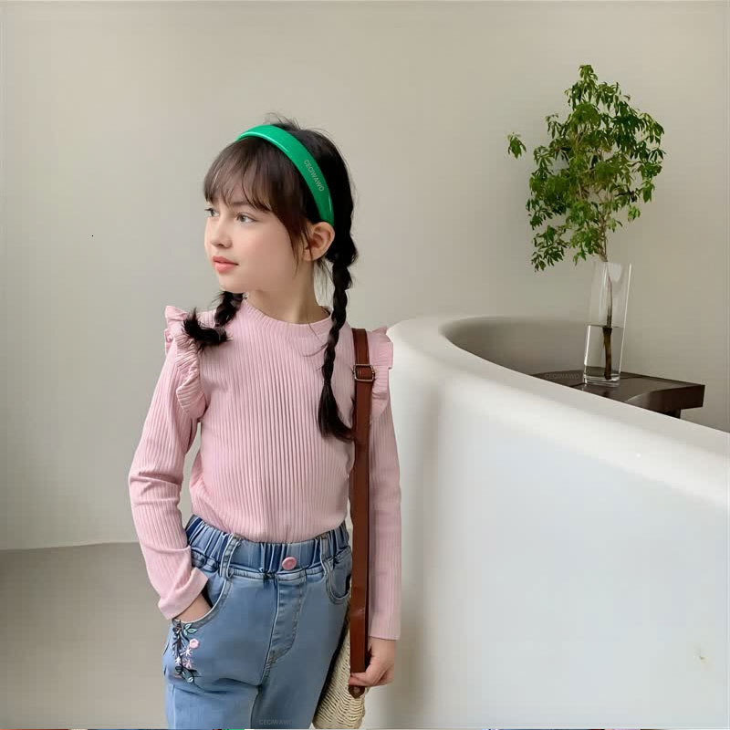 Ddmyshoesvip Girls Base Shirt For Spring And Autumn Children S Long Sleeved T Shirt Girls Inner Top Baby Hoodie Stylish Autumn Outfit