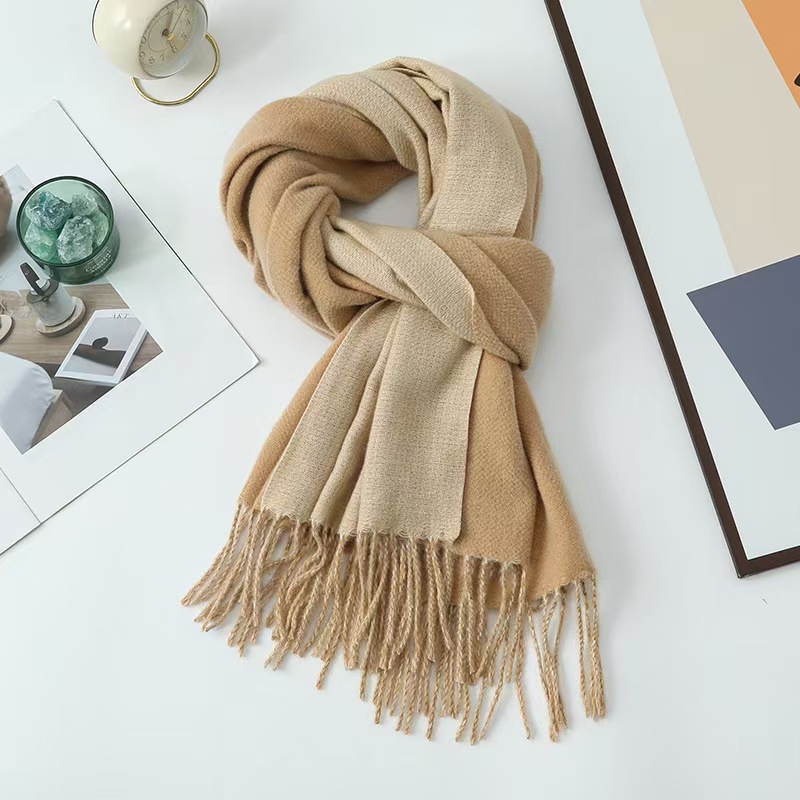 K131 Cashmere scarf women's winter hot imitation cashmere scarf versatile men's shawl Korean style thick double-sided wool scarf