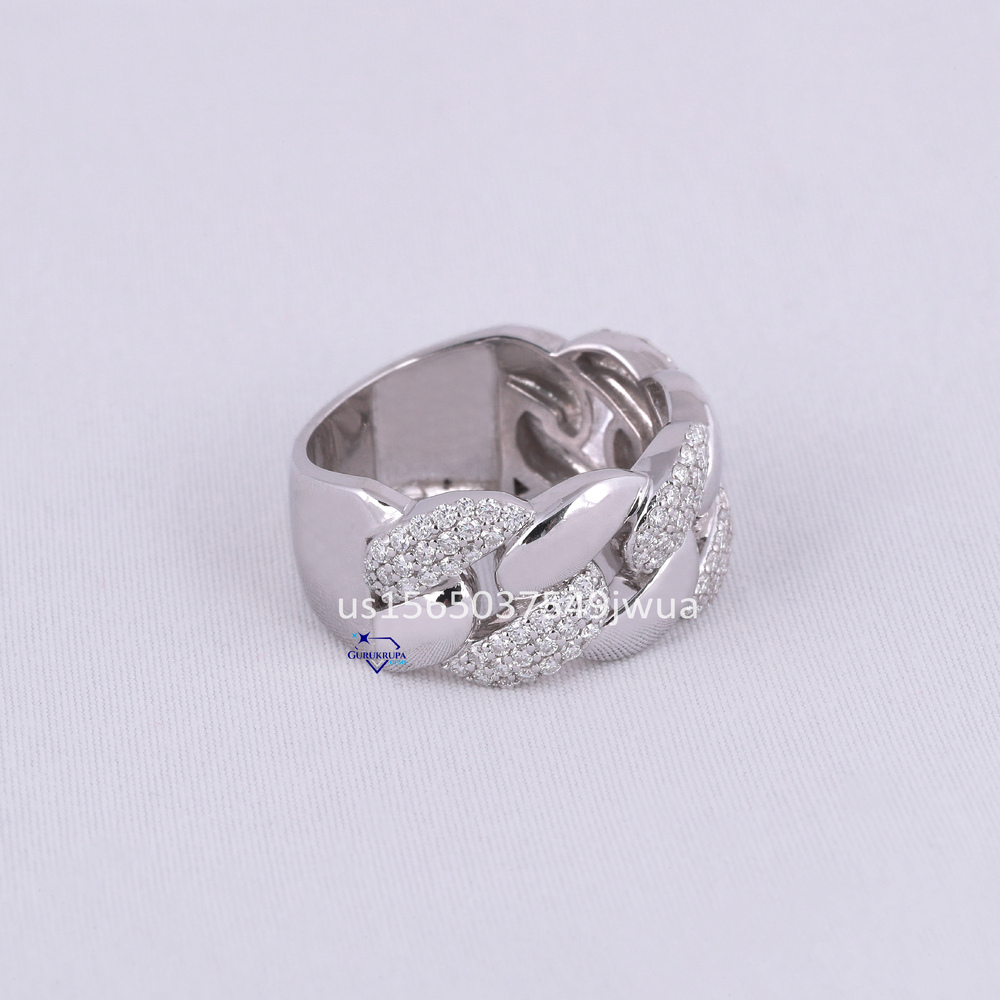 Beautiful Stylish Hip Hop Heavy Ring for Men Crafted in 14kt White Gold with Moissanite Diamonds Custom Design Trending Style